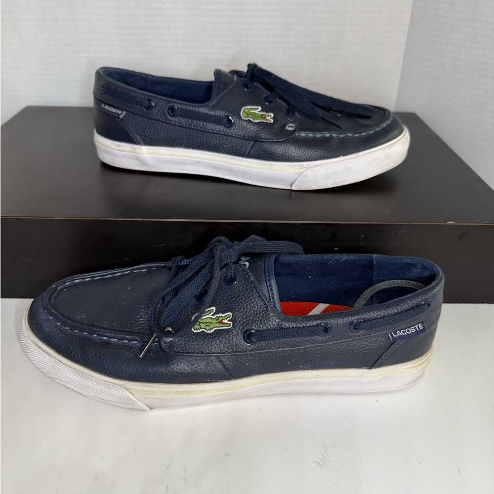 Lacoste Men's Navy Boat Shoes US 7.5